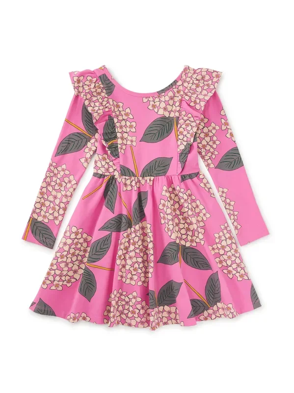 Hydrangea Burst Ruffle Shoulder Ballet Dress