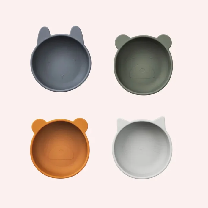 Iggy Silicone Bowls 4 pack – Blue Mix