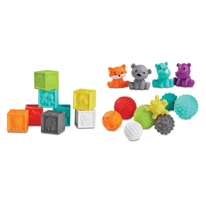 Infantino – Balls, Blocks & Buddies 20 Pieces Activity Play Set