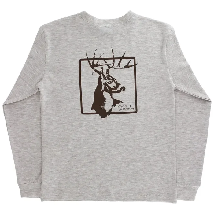 J.Baileys Deer on Oatmeal Long Sleeve Logo Tee