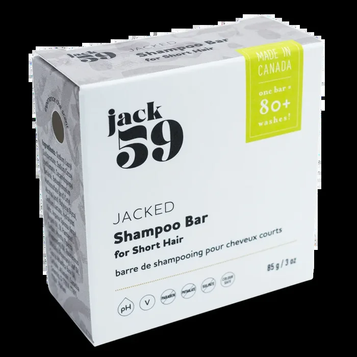 Jack59 “Jacked” 4-in-1 Shampoo/Conditioner for Short Hair + Body Wash + Shaving Bar