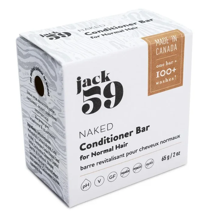 Jack59 “Naked” Unscented Conditioner Bar for Normal Hair