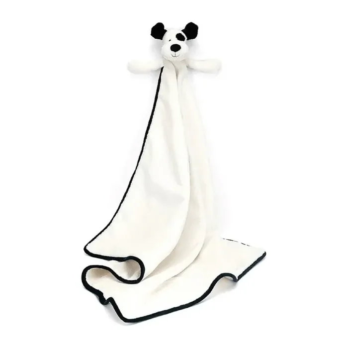 Jellycat Bashful Black and Cream Puppy Blankie