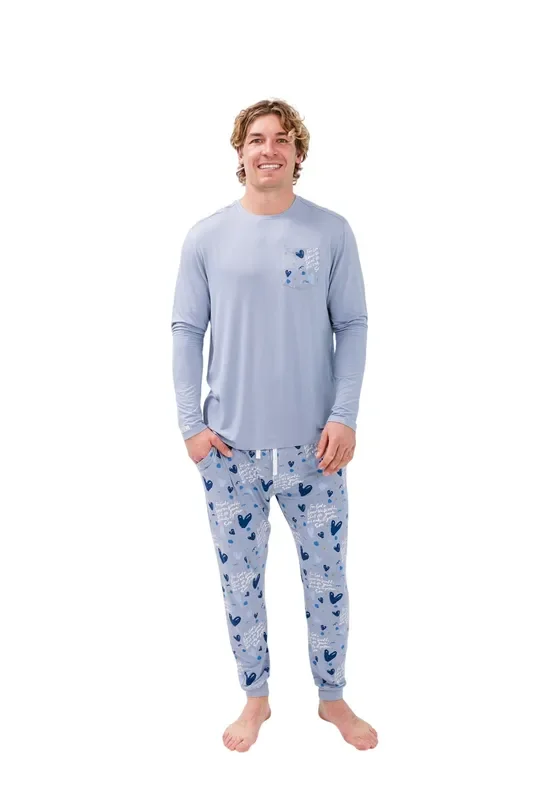 John 3:16 Blue Men’s Pj Set Bamboo
