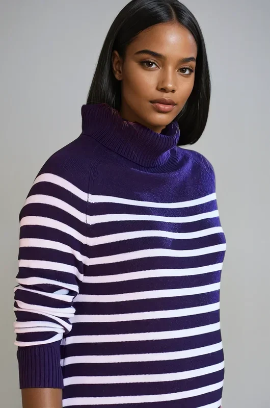 Jolie Maternity Stripe Turtleneck