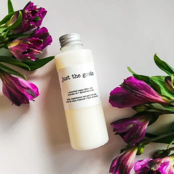 Just the Goods vegan unscented lotion with avocado oil + apricot kernel oil