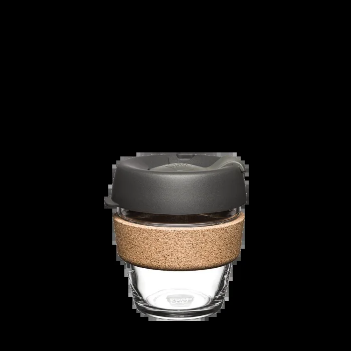KeepCup Reusable Coffee Cup – Brew Glass & Cork – Extra Small 6oz Grey (Nitro)