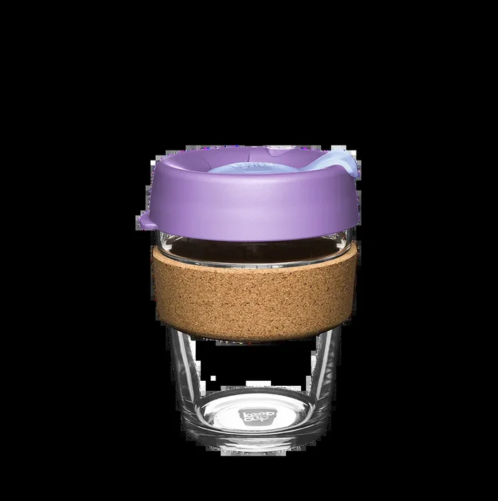 KeepCup Reusable Coffee Cup – Brew Glass & Cork – Medium 12oz Purple (Moonlight)