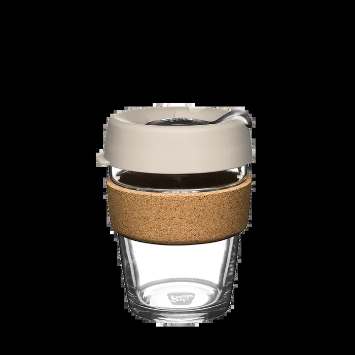 KeepCup Reusable Coffee Cup – Brew Glass & Cork – Medium 12oz Taupe (Filter)