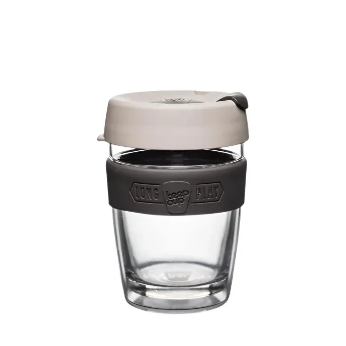 KeepCup Reusable Coffee Cup – Brew LongPlay Glass Double Wall – Medium 12oz Taupe (Milk)