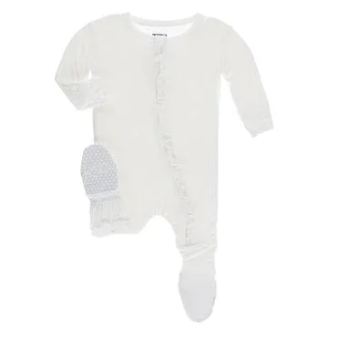 Kickee Pants Basic Classic Ruffle Footie in Natural