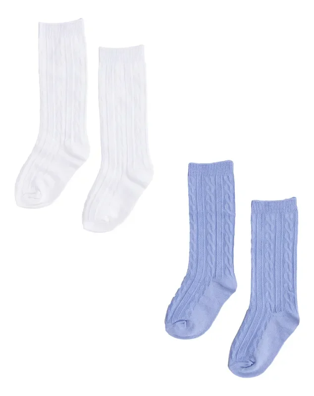 Knee-high Socks Set- Snow And Heron