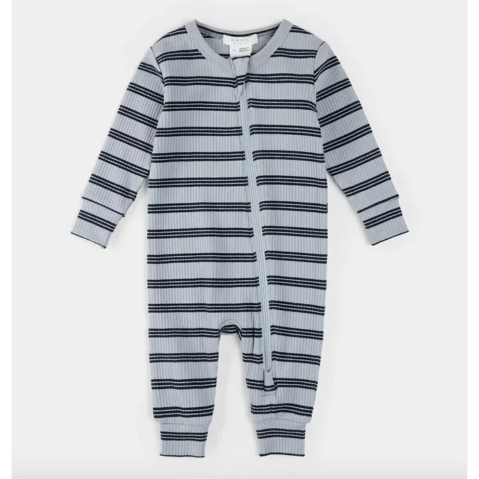 KNIT BLUE STRIPE SLEEPER
