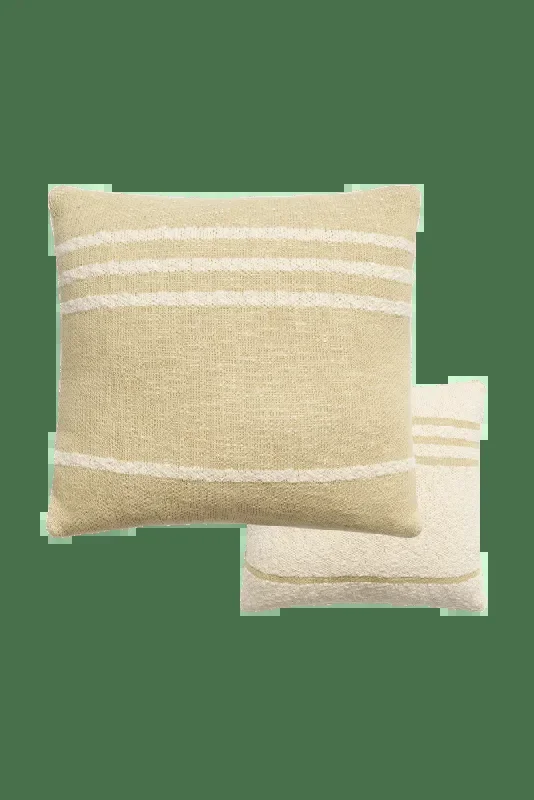 Knitted Cushion Duetto Olive – Natural – Reversible