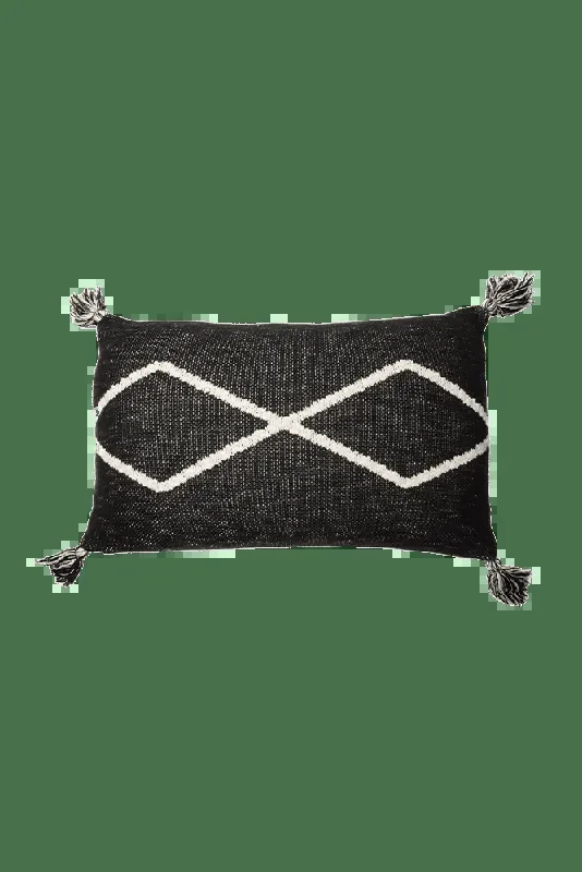 Knitted Cushion Oasis Black – Bereber Classics