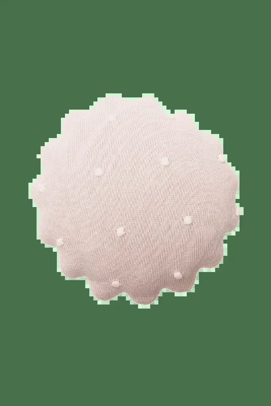 Knitted Cushion Round Biscuit Pink – Biscuit