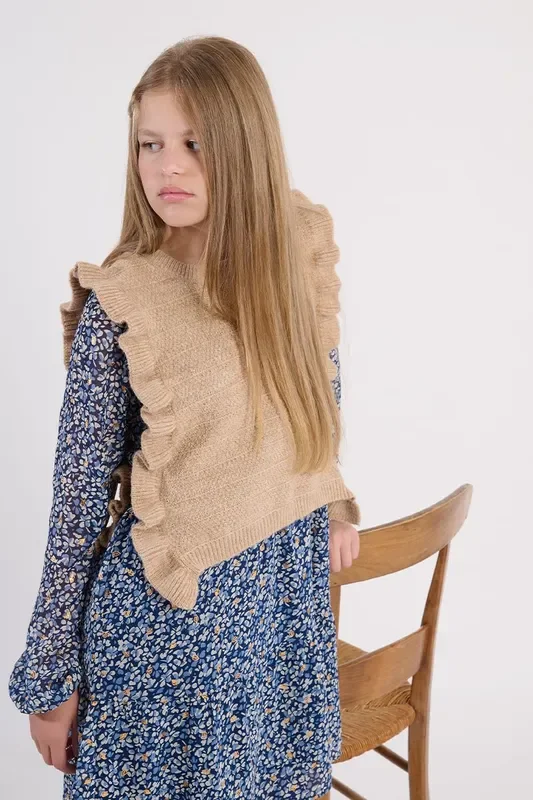 Knitted Sleeveless Sweater | Beige