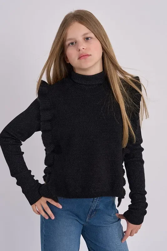 Knitted Sleeveless Sweater | Black