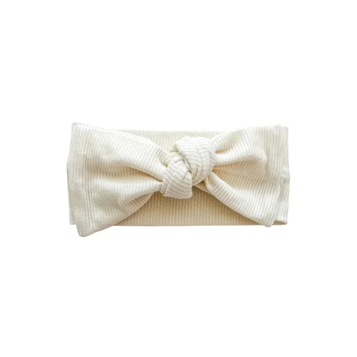 Knotted Headband – Cream Ribbed