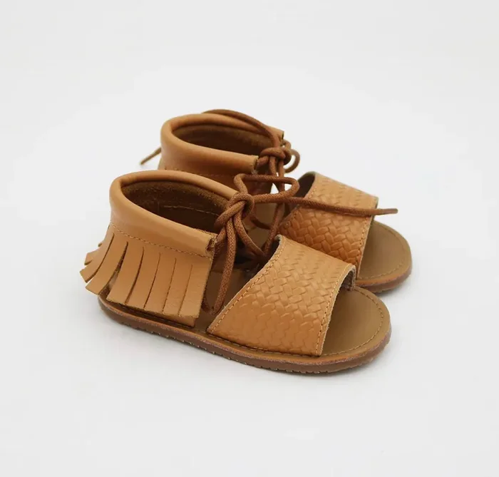 Krissy Fringe Sandals – Honey (brown)
