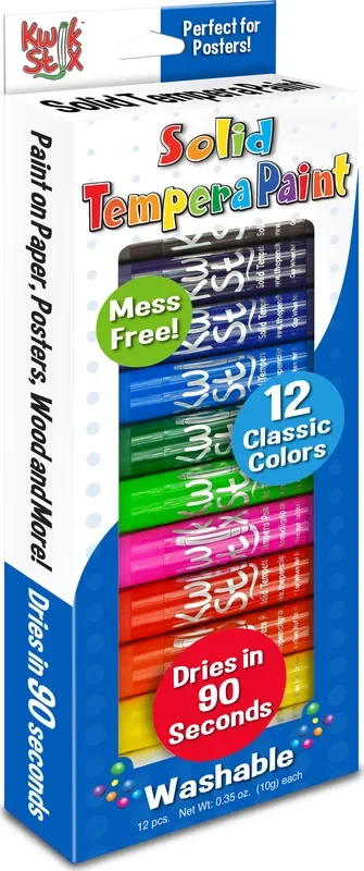 Kwikstix Tempera Paint 12 Classic Colors