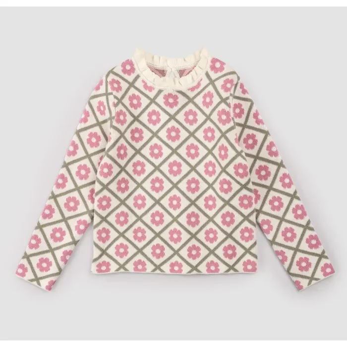 L/S SWEATER TOP KNIT-BEIGE