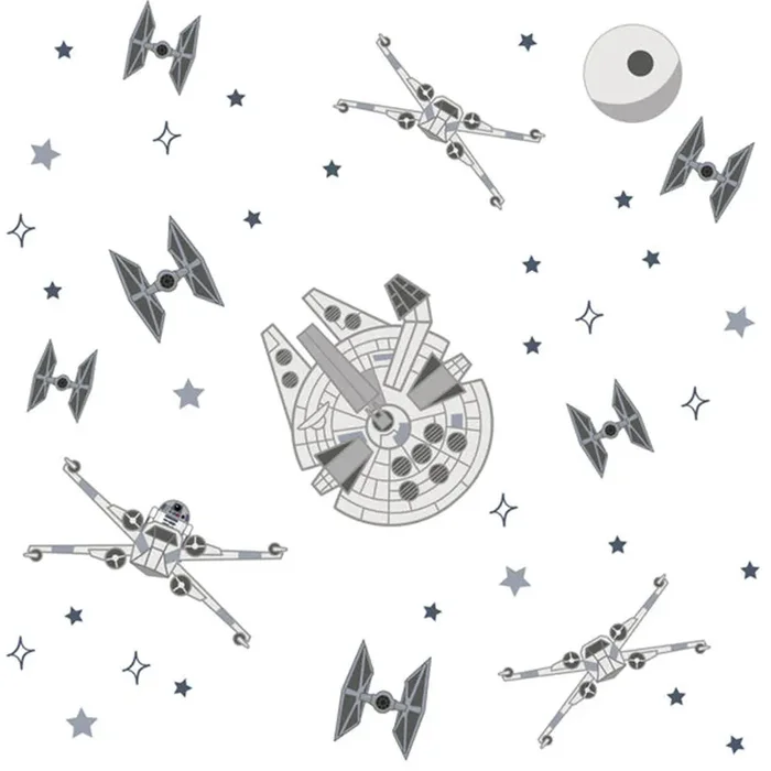 Lambs & Ivy Star Wars Millennium Falcon Wall Decal – Falcon Tie Fighters