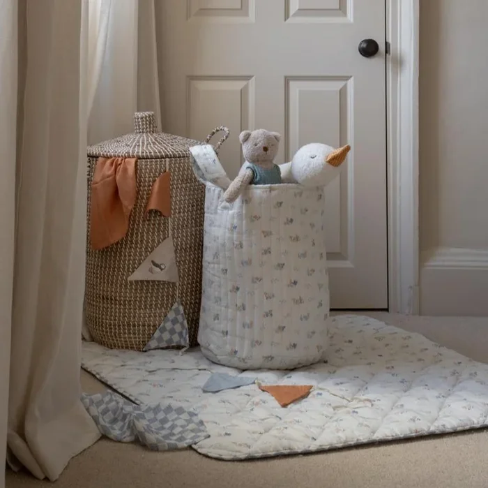 Large Quilted Storage Basket – Coastline