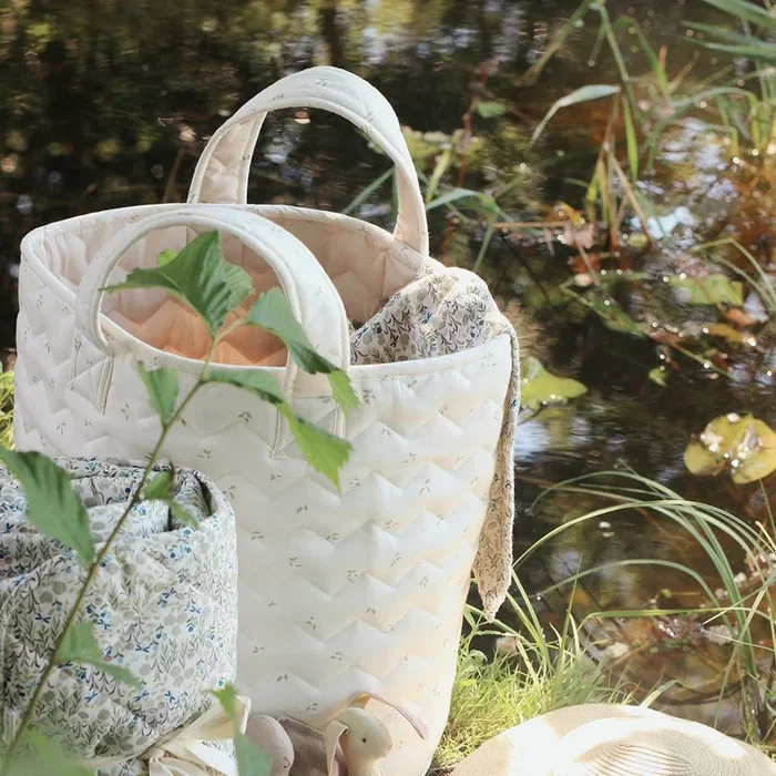 Large Quilted Storage Basket – Nettle Scatter