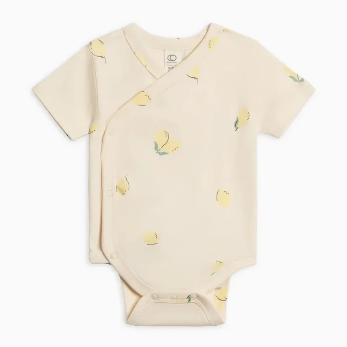 Lark Short Sleeve Kimono Bodysuit – Lemon