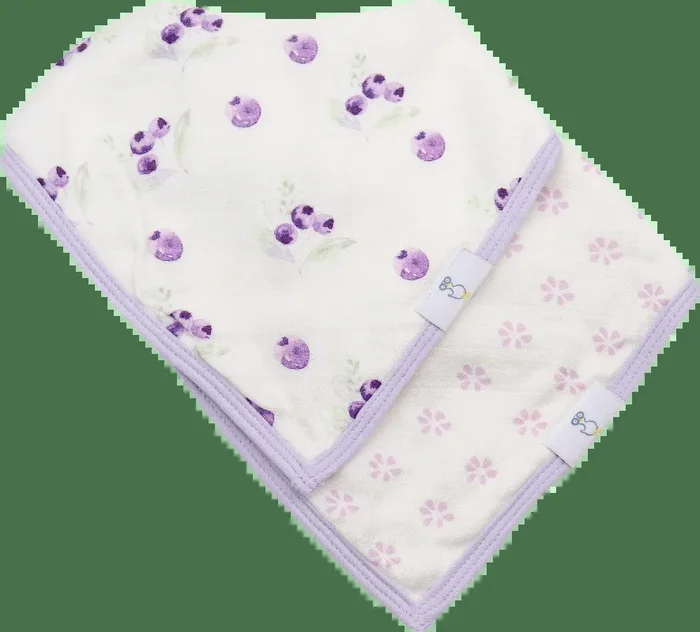 Lavender Attachable Wooden And Silicone Teether And Flower Bib Gift Set