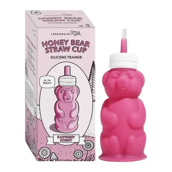 Legendairy Honey Bear Straw Cup Raspberry Sorbet