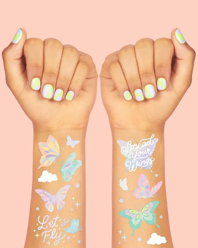 Let’s Fly Tats – 70 Foil Temporary Tattoos