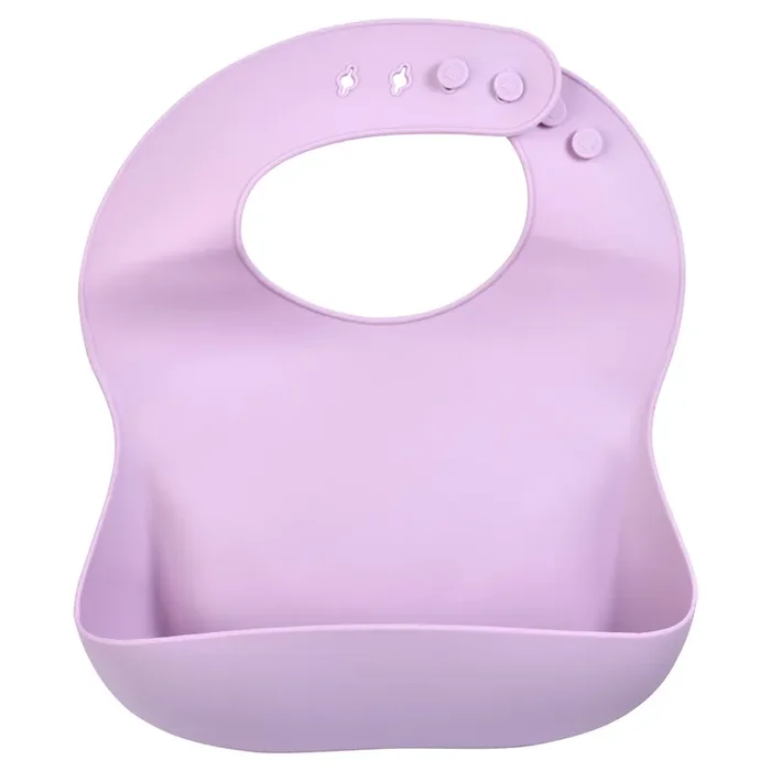 Lilac Silicone Bib With Crumb Catcher