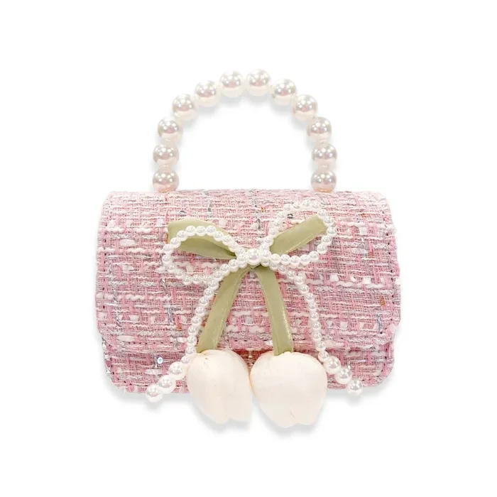 Lily & Bow Tweed Purse – Pink