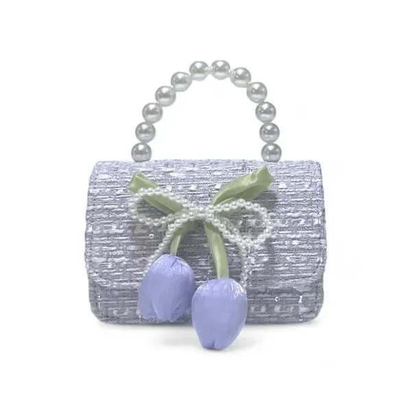 Lily & Bow Tweed Purse – Purple