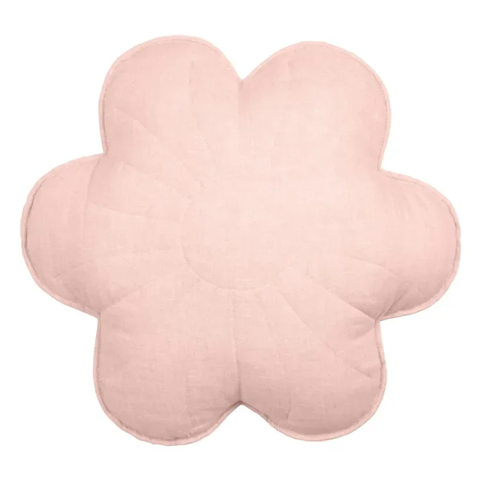 Linen Light Pink Lily – Flower Pillow