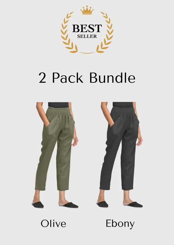Linen Pants Best Sellers 2 Color Bundle