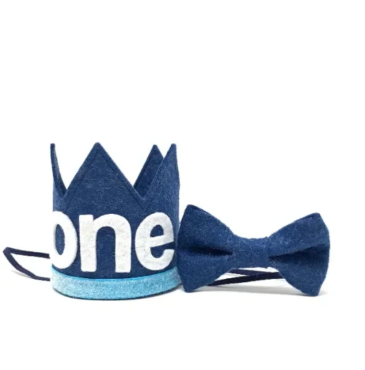 Little Blue Olive Denim Felt Crown