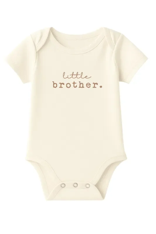Little Brother Clay Organic Cotton Baby Bodysuit Short Sleeve
