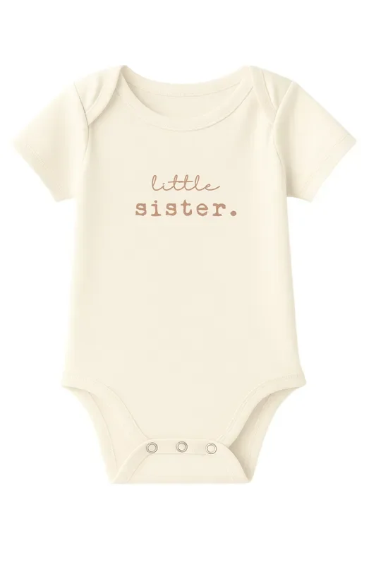 Little Sister Clay Organic Cotton Short Sleeve Baby Bodysuit