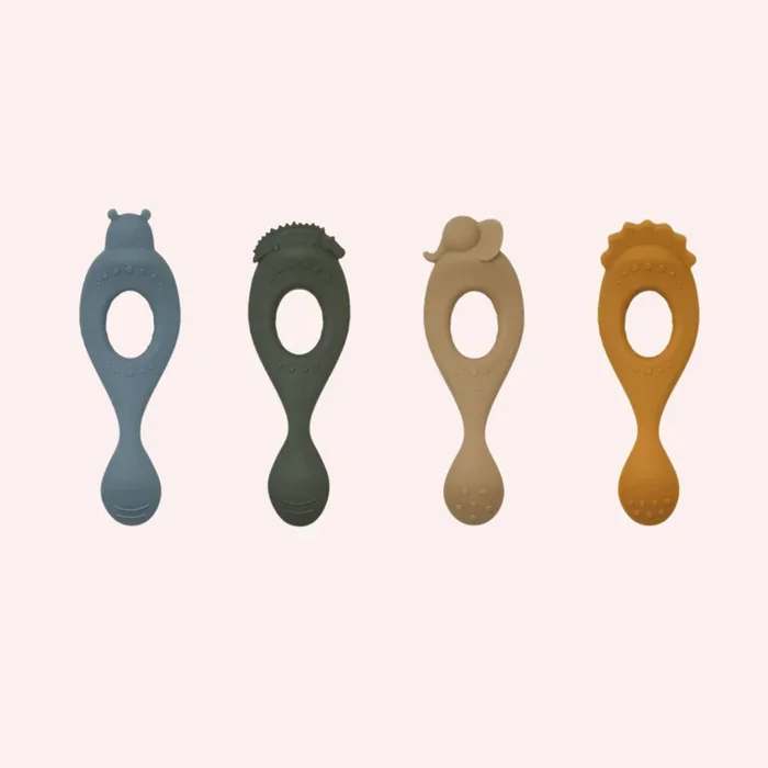 Liva Silicone Spoon 4 pack – Blue Mix