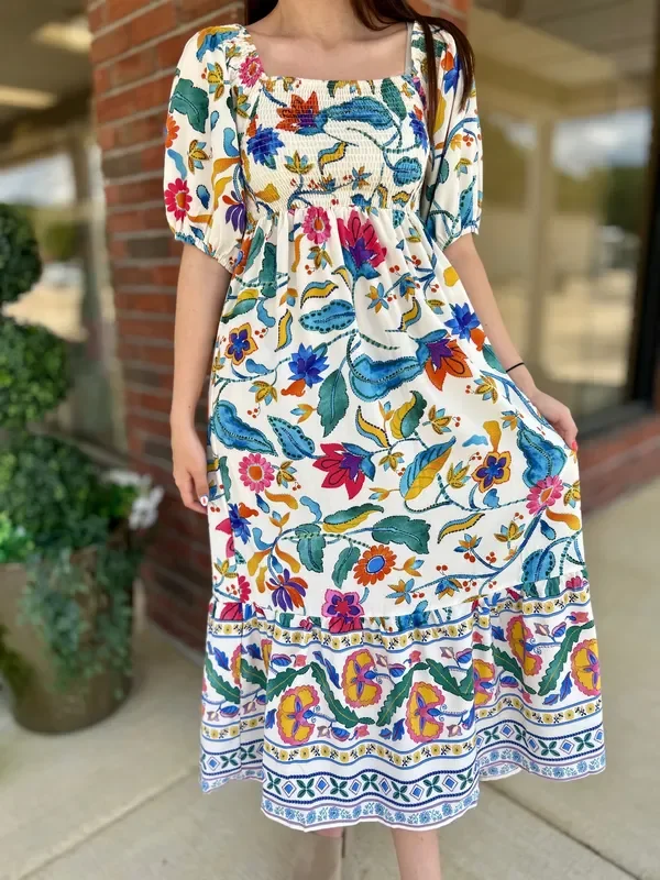 Living In Color Floral Midi Dress