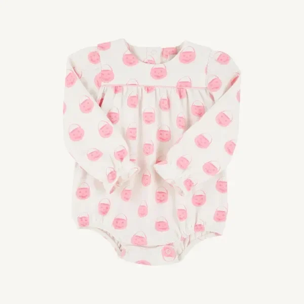 Long Sleeve Penny’s Play Bubble – Vintage Prep Pumpkin Pails/Sandpearl Pink