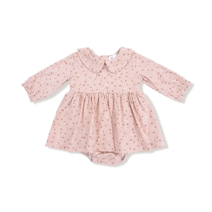 Long Sleeve Peter Pan Collar Bubble With Skirt