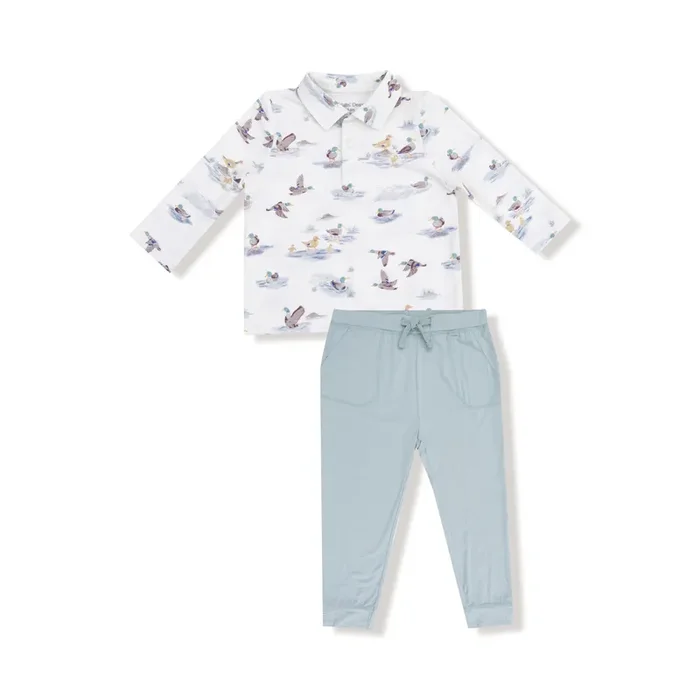 Long Sleeve Polo Shirt With Bamboo Jogger
