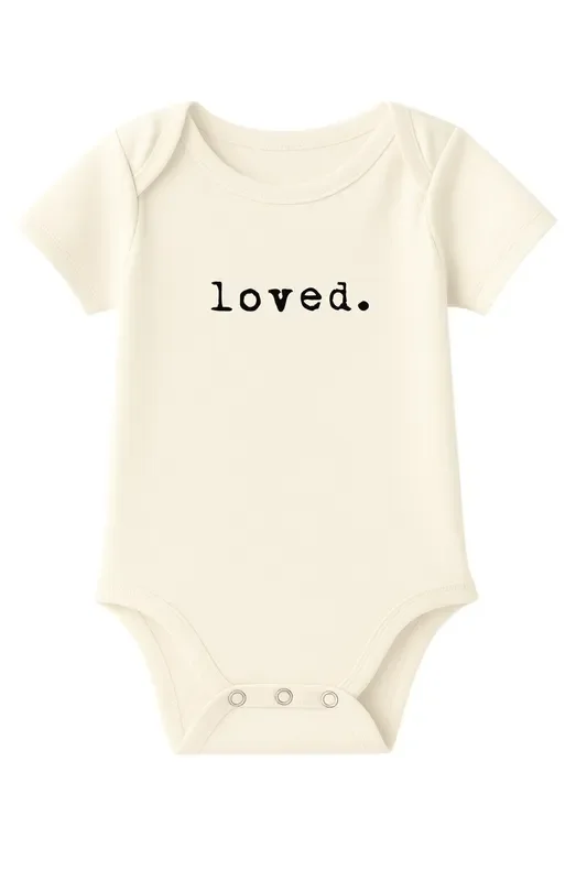 Loved. Organic Cotton Baby Bodysuit Short Sleeve