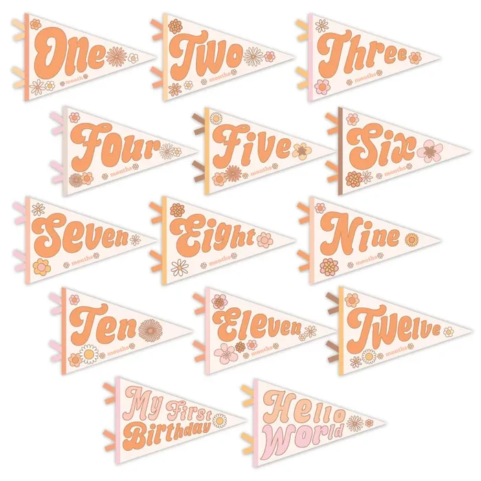 Lucy Darling Flower Child Petit Milestone Pennant