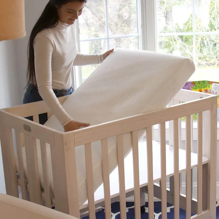 Lullaby Earth Breathe-Safe Mini Crib Mattress – White