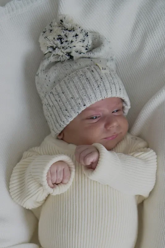 Luna + Luca Pom Beanie – Black Speckle